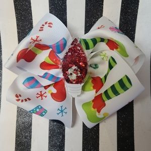 Christmas things jumbo hair bow